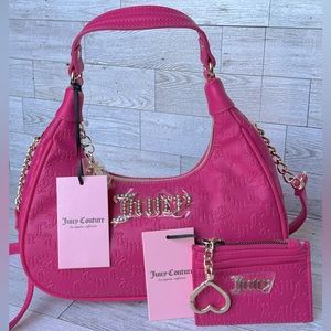 Juicy Couture Pink Shoulder Bag + Card Case Set – NWT